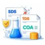 Chemical documentation pack icon representing SDS MSDS TDS COA and regulatory labeling
