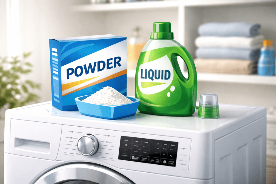 Powder, liquid and pod laundry detergent formats compared for performance, cost per wash, stability, and packaging.