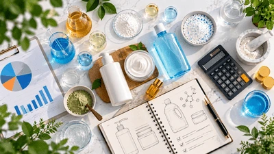 Custom formulation development cost planning with laboratory equipment, chemical ingredients and R&D budget analysis