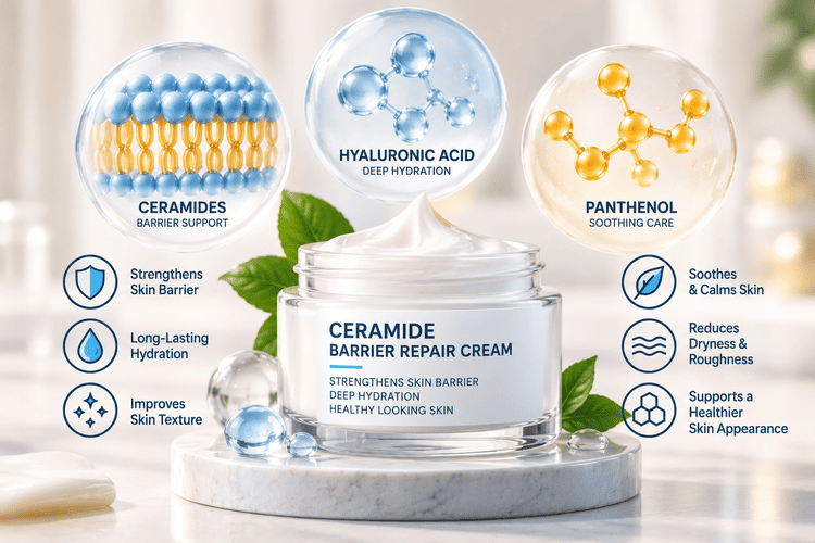 Copper Peptide Serum with blue skincare liquid, GHK-Cu molecular imagery and premium facial serum benefits.